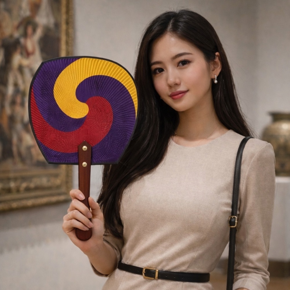Vintage Fabric Hand Fan